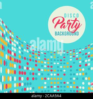 Multicolored dot background for disco party poster or event invitation. Abstract background. Colorful polka dot pattern. Vector illustration. Stock Vector