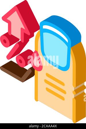 nail water percent isometric icon vector illustration Stock Vector