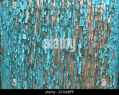 Сracked paint on wood vintage texture. Painted old wooden red wall background. Stock Photo