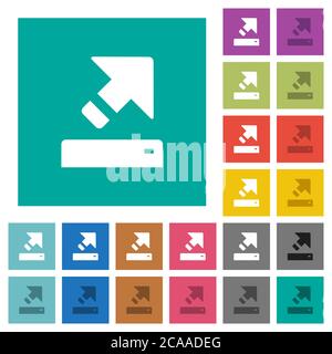Export multi colored flat icons on plain square backgrounds. Included white and darker icon variations for hover or active effects. Stock Vector