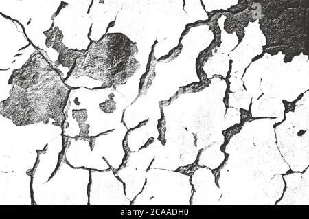 Distress old cracked concrete wall texture. EPS8 vector. Stock Vector