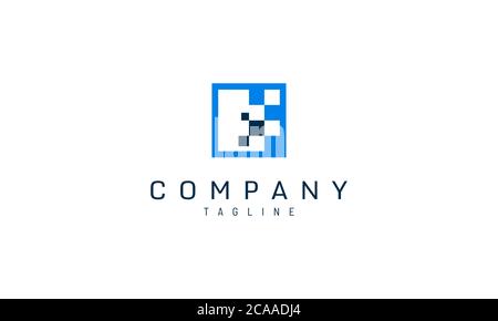 Square with lots of squares in it. logo design for technology companies Stock Vector