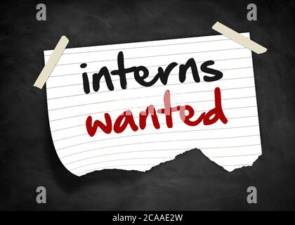 interns wanted - note concept Stock Photo