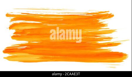 Orange watercolor strips isolated on white texture paper. illustration for design cover, label. Wedding illustration Stock Photo