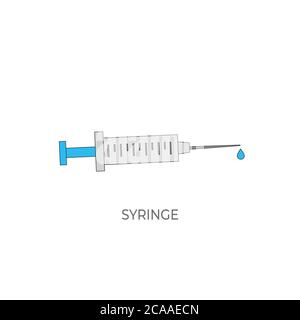 Syringe Icon isolated Vector. Vector syringe icon. Medicine injection Isolated Vector icon that it can be easily modified or edited. medical equipment Stock Vector