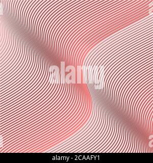 Graphic backdrop. Pink texture for presentations. Digital lines. Website wallpaper. Parametric wave. Abstract background. 3D vector illustration Stock Vector