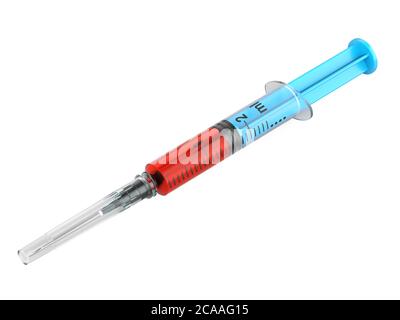 Disposable syringe with needle. 3d illustration isolated on a white background Stock Photo