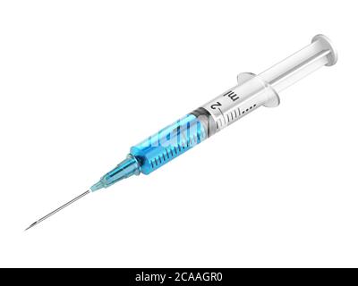 Disposable syringe with needle. 3d illustration isolated on a white background Stock Photo