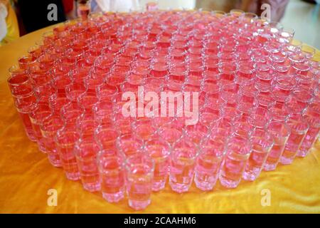 Wedding Event Catering Style Juices Recipe. Indian Welcome Drink  Fresh juice . Stock Photo