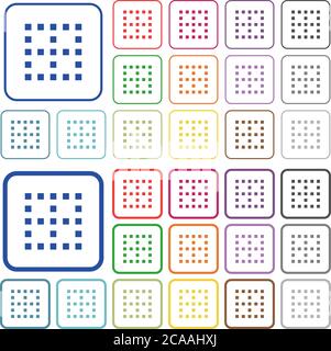 No borders color flat icons in rounded square frames. Thin and thick versions included. Stock Vector