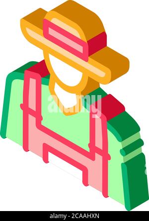 farmer profession isometric icon vector illustration Stock Vector