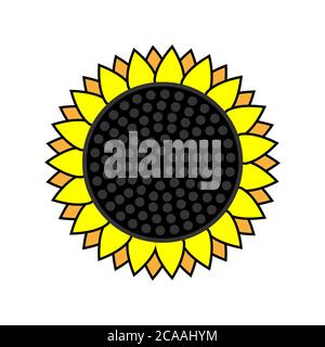 sunflower icon on a white isolated background. Vector image Stock Vector