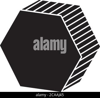 3d hexagon geometric shape over white background, line style, vector ...