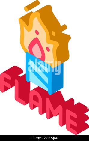 firework flame isometric icon vector illustration Stock Vector