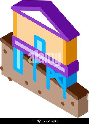 mixed type of built foundation icon vector outline illustration Stock ...