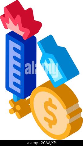firework label price isometric icon vector illustration Stock Vector