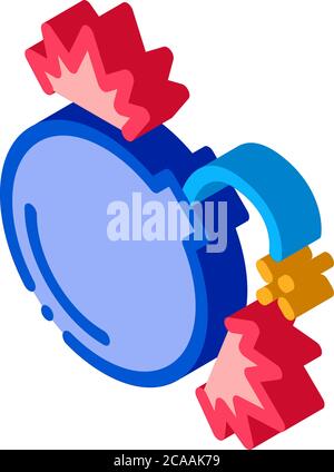 firework bomb isometric icon vector illustration Stock Vector