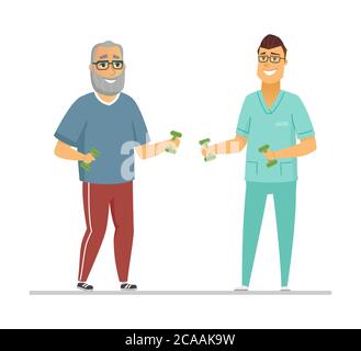 Rehabilitation exercises - modern flat design style illustration Stock Vector