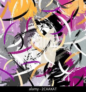 abstract background composition, with stripes, paint strokes and splashes Stock Vector