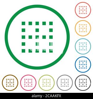 No borders flat color icons in round outlines on white background Stock Vector