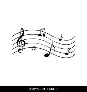 the symphony of music note vector design. instrumental beautiful song symbol illustrations Stock Vector