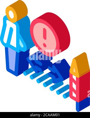firework safety distance isometric icon vector illustration Stock Vector