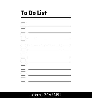 To do list vector planning task concept a paper sheets with check box illustration Stock Vector