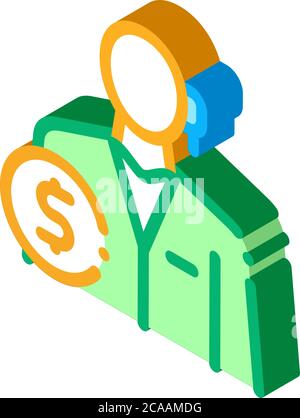 accountant profession isometric icon vector illustration Stock Vector