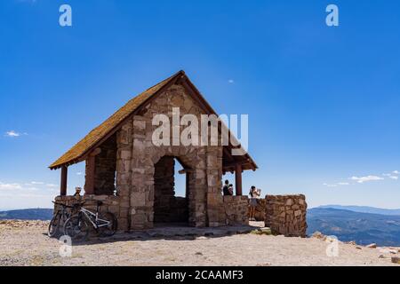 Cedar City, AUG 1, 2020 -Rock structure at the Brian Head Peak Observation Stock Photo