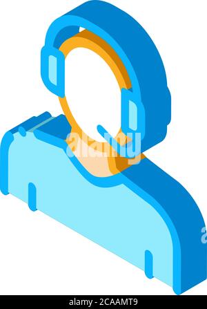 webshop call center operator isometric icon vector illustration Stock Vector