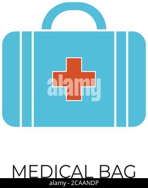 Simple first aid kit line icon. Stroke pictogram. Medical Bag Icon - Vector, Medical box, first aid box icon, Nursing Bag, doctor bag illustration Stock Vector