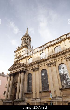 street detail of building and architecture around the city center of oxford in england Stock Photo