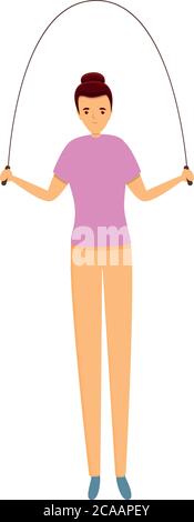 Woman fitness trainer jumping rope. Cardio sport program, gym coach ...