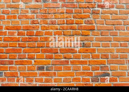 The background of the old red brick wall for design interior Stock Photo