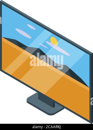 Tv set habit icon, isometric style Stock Vector