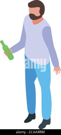Drinking habit icon, isometric style Stock Vector