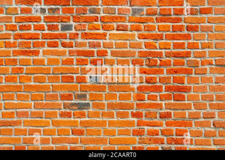 The background of the old red brick wall for design interior Stock Photo