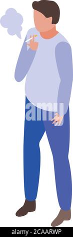 Smoking habit icon, isometric style Stock Vector