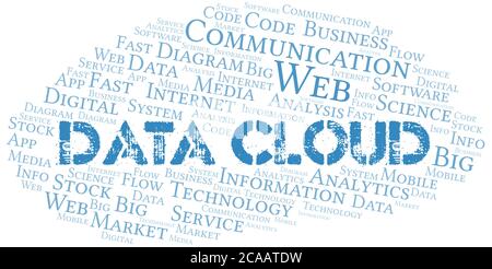Data Cloud vector word cloud, made with the text only. Stock Vector
