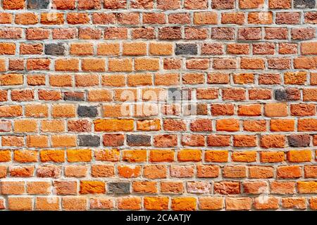 The background of the old red brick wall for design interior Stock Photo