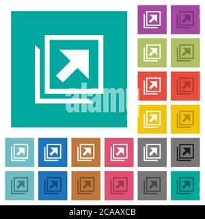 Open in new window multi colored flat icons on plain square backgrounds. Included white and darker icon variations for hover or active effects. Stock Vector
