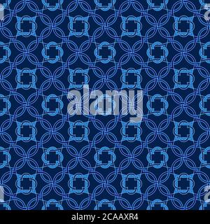 Portuguese tiles, Quatrefoil vector pattern. Tangled modern pattern, based on traditional oriental arabic patterns - arabesque. Seamless vector backgr Stock Vector