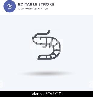 Prawn icon vector, filled flat sign, solid pictogram isolated on white, logo illustration. Prawn icon for presentation. Stock Vector