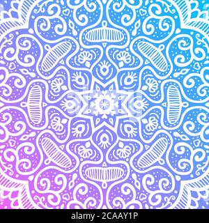 Abstract background in bright colors. Fantastic flower, oriental floral patterned mandala. Vector illustration. Stock Vector