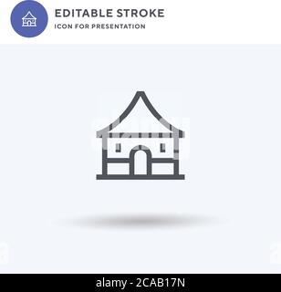 Hut icon vector, filled flat sign, solid pictogram isolated on white, logo illustration. Hut icon for presentation. Stock Vector