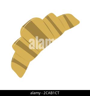 Croissant smeared with chocolate vector illustration for package design in flat style Stock Vector