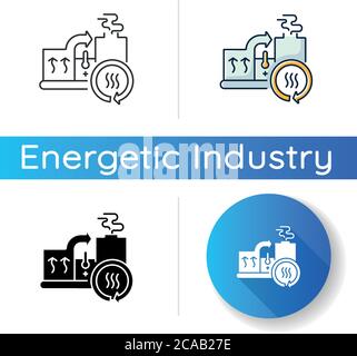 Heat recovery system linear icon Royalty Free Vector Image