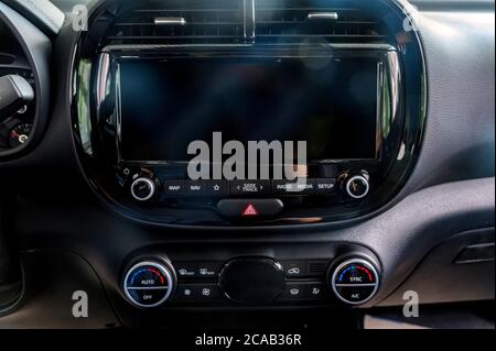 Multimedia system of modern car. Interior concept Stock Photo