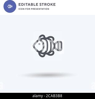 Clownfish icon vector, filled flat sign, solid pictogram isolated on white, logo illustration. Clownfish icon for presentation. Stock Vector