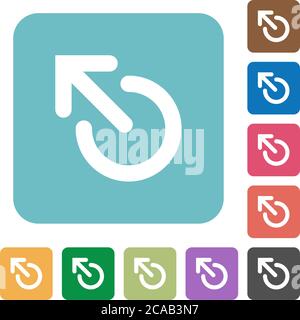 Media eject white flat icons on color rounded square backgrounds Stock Vector